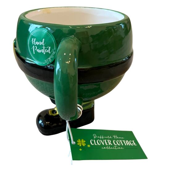 NEW Sheffield Home Hand Painted St Patrick's Leprechaun Mug 5in Green Ceramic - Picture 5 of 15